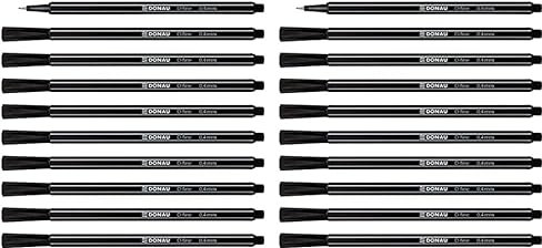 OFFICER PRODUCTS DONAU D-FINE Fineliner 0,4 mm/ 20er Pack/Farbe: Schwarz/Filzstifte/Metallgefasste Spitze/für Erwachsene und Kinder Schule Büro Homeoffice/Geruchlos Ungiftig