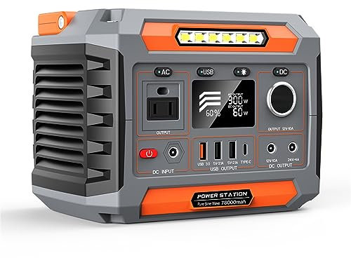 IYUESQ Centrale électrique Portable, Batterie 288 Wh/78 000 mAh, générateur Solaire avec Sorties CA 300 W, Batterie de Secours, pour Camping, Maison, Panne de Courant