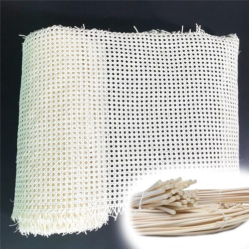80cm de Largeur, Blanc Naturel Rouleau de Cannage Rotin pour Meuble, Naturel Sangle Canne Pré-tissée Ouverte, Naturel Rouleau de Toile Tissu en Rotin pour Chaise Armoire Bricolage Projets de Cannage(3