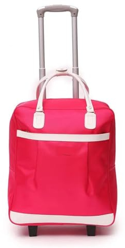 Rolling Duffle Bag Mit Rädern Damen-Reise-Trolley-Gepäcktasche, multifunktionale Rollgepäck-Taschen, Reisetasche mit Rucksack Rollen, wasserdichter Koffer(Pink)