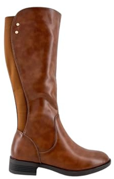 MODELISA - Botas Altas Diseño Clásico con Elástico Lateral Tacón Bajo para Mujer (Camel, Una talla, Sistema tallas calzado EU, Adulto, Mujer, Números, mediano, 36)