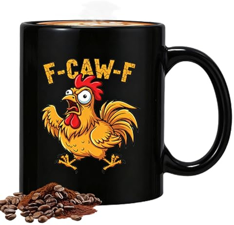 Funny Chicken Mug - Ceramic Drink Container 330ml | Mugs for Water, Collectors, Halloween Wine, Beer, Dining Room, Office, Restaurant, Teachers, Students, Birthdays