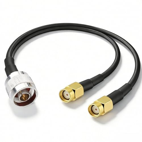 AmiCera Cavo coassiale da maschio N a RP-SMA maschio, 50 Ohm, a bassa perdita RG174, cavo splitter per cavo antenna, antenna Wi-Fi, antenna LTE 4G 5G, router, amatoriale, ricevitore GPS