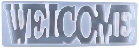 HOMOBABE Selbstgemacht Silikon Gießform Buchstaben „Welcome“ für Epoxidharz Basteln Flexible Reißfeste Silikonform mit Glatter Oberfläche für Personalisierte Willkommensschilder
