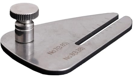 Placa de ayuda de costura de cuero de acero inoxidable, guía de perforación precisa con escala para pinchar hierro y cincel, herramienta de costura para cortes precisos 60 x 40 mm