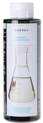 KORRES Cystine & Minerals Anti-Hair Loss Shampoo für Männer, vegan, 250ml | Anti-Haarausfall Shampoo, silikon- & parabenfrei, verbessert die Haardichte, stimuliert das Haarwachstum, sanft reinigend