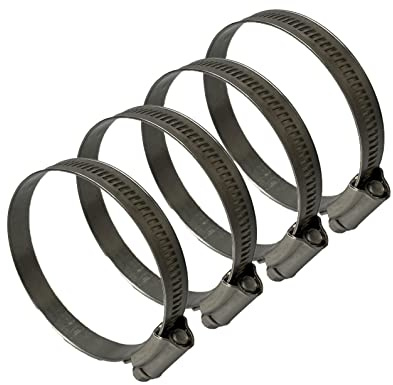Hi-Grip Hose Clamps Clips Stainless Steel - British Type - Pipe Clamp 80-100mm, 4PCS
