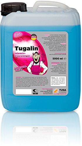 TUGA Chemie Tugalin Glasreiniger Auto – Hochwirksamer Scheibenreiniger für Autoscheiben, Windschutzscheibe, Spiegel, Fenster – Innen & Außen – 5 L Kanister - Made in Germany