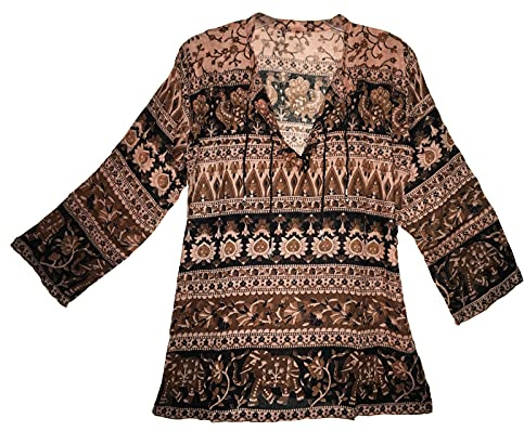 Indian Ethnic Retro Top BLouse For Women Blusa Gypsy Elephant Floral Print Bohemian