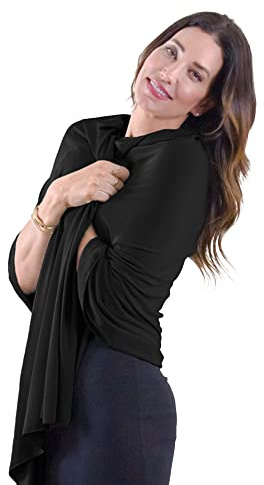 Happyluxe Travel Shawl Wraps for Women - 68x35in Wrap. Lightweight Pashmina, Airplane Travel Blanket Scarf. Made In USA