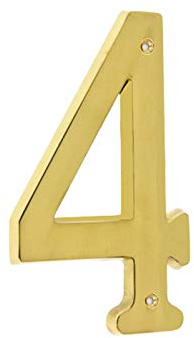 Bebarley Numeri civici e indirizzi stradali in ottone massiccio di alta qualità, 10,2 cm, per cartelli di residenza e cassetta postale.
