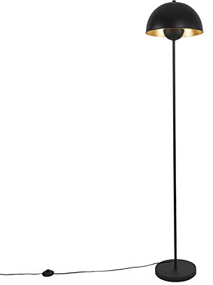 Qazqa Industrie Stehleuchte, Stehlampe - Magnax - Schwarz Gold, max. 60W, Geeignet für LED, 160cm, Ideal als Wohnzimmerlampe