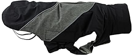 JEGGO Thermal Lining, Winter-Hundemantel, mit wärmeisolierendem Thermofutter, Wasser- und Winddicht, optimale Passform, mit beidseitig zu öffnendem Reißverschluss (grau-schwarz, 70 cm)