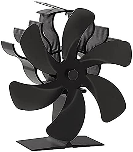 ROUOHUD Kaminventilator Magnetisch, Kaminlüfter für Holz/Brennholz/Feuerstelle/Ofenrohr, Ofenventilator Lüfter mit 6 Blättern Geräuscharmer Betrieb Hitzebetrieben für Holzofen Kamin(Color:EIN)