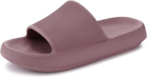 WHITIN Women's Slides Cushioned 9-10 Thick Sole Slippers Home Wear Blush