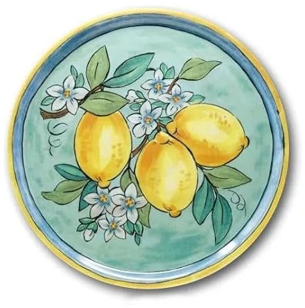 Set 6 Piatti da Tavola Pizza in Porcellana Napoli Lemon 33 cm