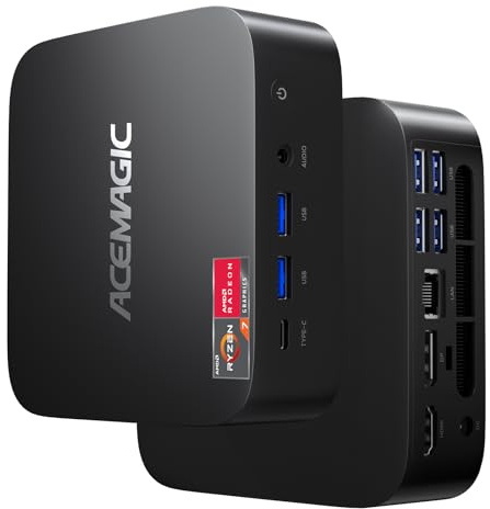 ACEMAGICIAN Kron Mini K1 Mini PC, Ryzen 7 7730U, 32GB DDR4 512GB SSD Mini Computers (8C/16T, up to 4.5Ghz),4K Triple Display Desktop WiFi6/Bluetooth, Compact Silent PC for Light Gaming, Office, Design