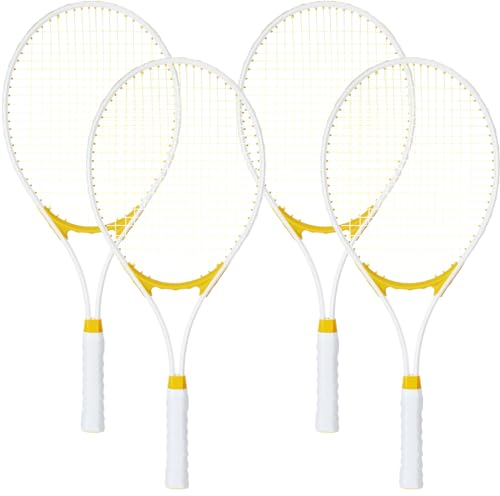 Liliful 4 Pcs Tennis Rackets for Adults Recreational 4 Players 27 Inch Tennis Racquets Lightweight Tennis Rackets Bulk for Women Men Tennis Training and Beginners with Overgrips and Carry Bag