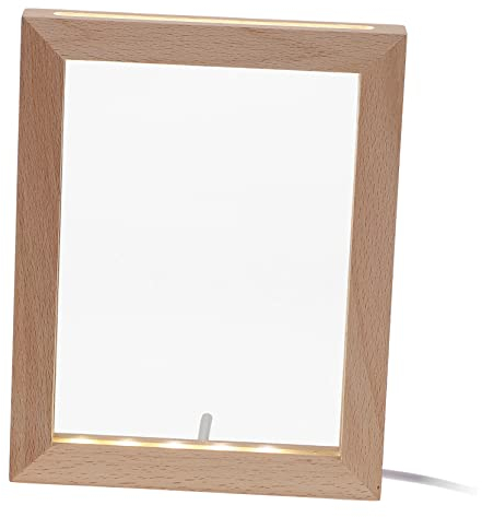 DOITOOL Marco de Fotos Luminoso con Luz LED 3D y Iluminación Nocturna - Decoración de Mesa para Oficina