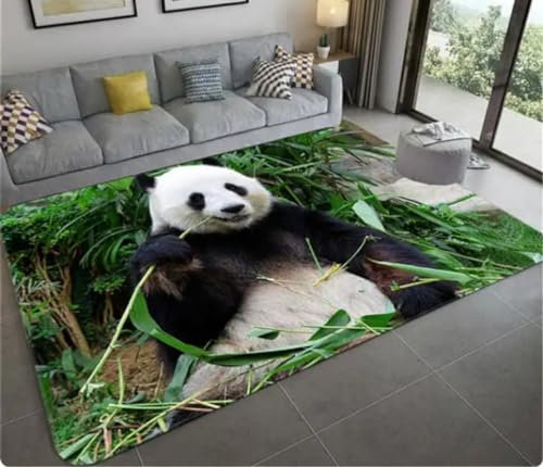 KIESEY Panda Print Bambus Teppich Wohnzimmer Schlafzimmer Türmatte Küche Eingang Dekoration rutschfeste Fußmatte 200x300cm