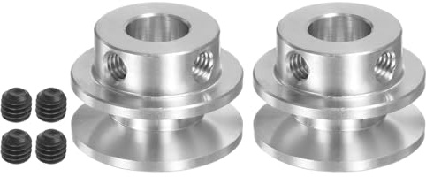 QUARKZMAN 2er Set V-Typ Riemenscheibe Keilriemenscheibe 8mm Bohrung 22mm Außendurchmesser Einzelrille Aluminiumlegierung für 3-5MM PU Rundriemen Motorwellen-Bohrmaschine