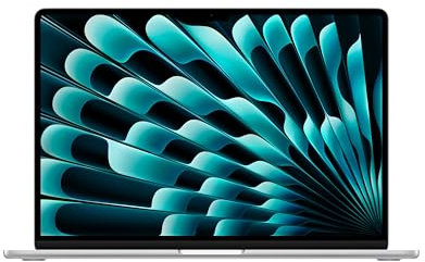 Apple laptop MacBook Air 15 con chip M3 (2024): display Liquid Retina 15,3, memoria unificata 8GB, archiviazione SSD 256GB, videocamera FaceTime HD 1080p, Touch ID; Argento