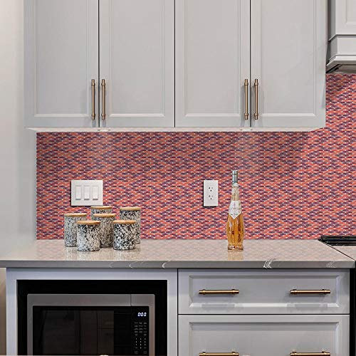 Peel and Stick Backsplash Tile Stickers Blush Pink Purple Stick on Tiles PVC Self Adhesive Wall Tiles Heat Resistant Peel and Stick Floor Tiles Kitchen Tile Stickers Bathroom Self Adhesive Tiles f