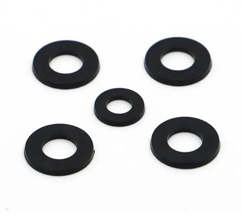 50/100 Stück M2 M2,5 M3 M4 M5 M6 M8 M10 M12 Weiß Schwarz Nylon Kunststoff Unterlegscheibe Bodenabstandshalter Dichtungen Isolierringdichtung-50 Stück M8x16x1,5mm-Schwarz