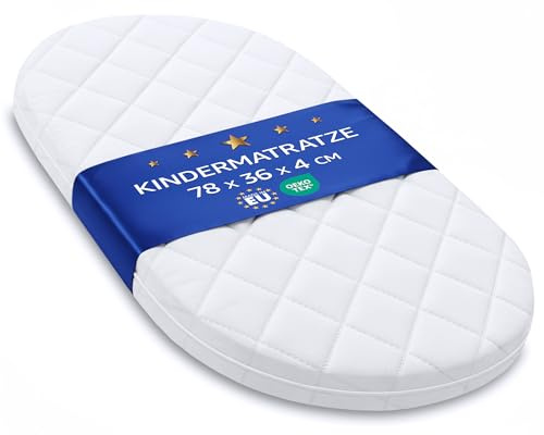 Mattress for Moses basket Baby bed or Mattresses Stroller - 36x78 cm - Foam Breathable Ideal for Travel Bed Chicco Next To Me Tutti Bambini CoZee Babylo Oeko-Tex 36 x 78