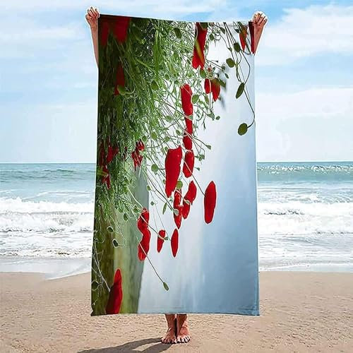 okoikfc 3D Strandtuch 200x200 cm Mohnblume Badetuch Groß Mohnblume Microfaser Handtücher Weich Schnell Trocknen Strandhandtuch Herren Frauen Badetücher, Strandtücher Strandlaken Handtuch A1841