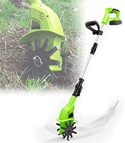 AMYYTL Rotavator Rotavator Elettrico Senza Fili con Batteria Ricaricabile da 4000 mAh 20 V Manico Regolabile Attrezzo da Giardinaggio Macchina da Coltivazione per orto Giardino