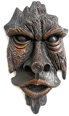 Kuuleyn 1 pièce de Sculpture d'arbre Greenman en Bois de Nottingham, Artisanat en résine, Pendentif d'arbre, Simulation de Visage Humain, décoration de Jardin, Arbre Visage Humain