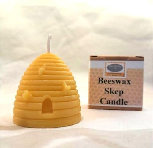 Beeswax Beehive/Skep Candle, Hand Poured in Lincolnshire by Beekeepers at Stax Of Wax Ltd