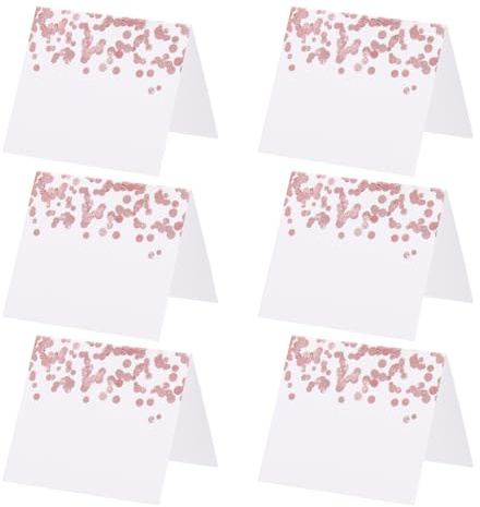 PATIKIL 50 Pack Reservados Carteles de Mesa Tarjetas de Nombre de Asientos Decoración de Rosas Carteles de Mesa en Blanco para Bodas Restaurante Fiesta Blanco