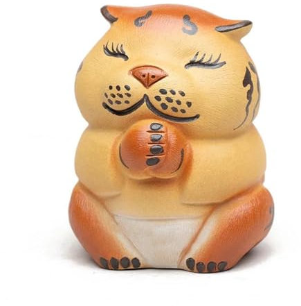 ATGQBCF Set con Teiera Set di Teiere Ornamenti Statua Tigre dello Zodiaco Cinese Yixing Set da tè Fatto A Mano in Argilla Viola Collezione di Artigianato per Animali Domestici Set da tè Portatile(A)