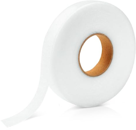 JDXun Saumband zum Aufbügeln, (64 m x 20 mm) Selbstklebendes Klebeband zum Aufbügeln, Bügelband zum Aufbügeln für Stoff Kleidung Hosen Bügeln Kleben Flicken Verschmelzen (Weiß)