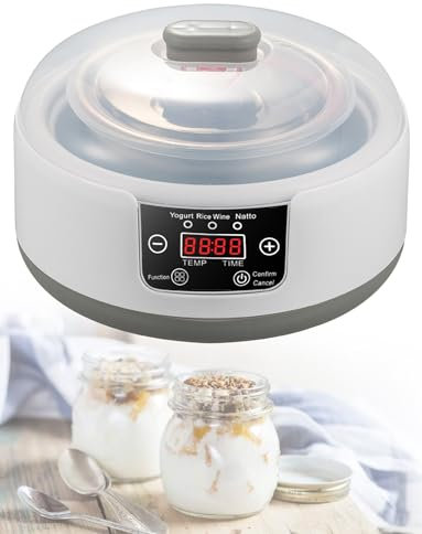 Yogurt Maker with Temperature Control, Ultimate Probiotic Yogurt Maker, 1.2L Automatic Digital Yoghurt Maker Machine(A Plus 5 Cups)