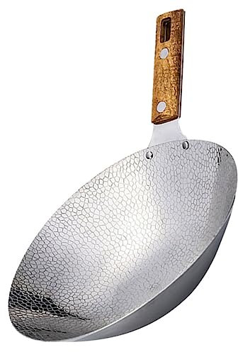 FUNNETOYU Olla De Carne Frita Sartén Wok Resistente De Acero Inoxidable Para Saltear y Cocinar Estufas De Gas Para Uso Diario Cocina