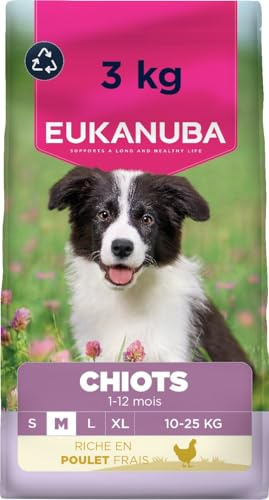 EUKANUBA Cibo secco per Cuccioli con pollo fresco per razze di taglia media - Alimento secco premium per Cani giovani, 3 kg