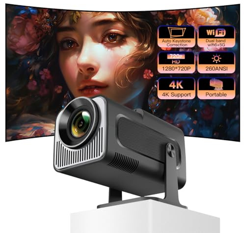 Osikem Mini Projectors HY320Mini Portable Projector Full HD 1080p Supports 4k/4d Trapezoidal Correction with WiFi 6 and Bluetooth Suitable for Home Video Projectors