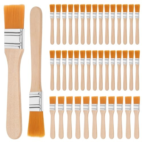 Kleine Pinsel Borstenpinsel Set 40PCS 14cm & 13.5cm lang Fensterpinsel Flachpinsel mit Holzgriff Lasurpinsel malerpinsel für Pinsel Farben Kunst Malerbedarf Lacke Malerei DIY Streichen von Wänden