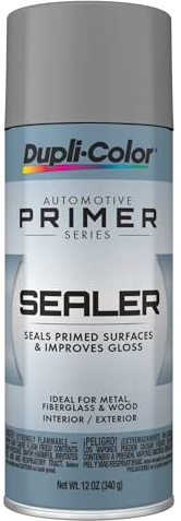Automotive Primer Sealer Spray, Gray, Multi-Surface Interior/Exterior, Fast-Dry Formula for Metal, Fiberglass and Wood, 12 oz