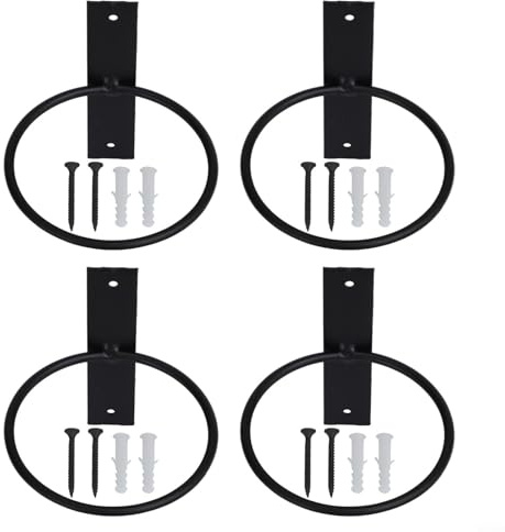 Yuanpgky Blumentopfhalter für Ring für Wandmontage, Pflanzenaufhänger, Metall-Hängekorbhalterung, 10,2 cm, dekorative Pflanzenringe für den Außenbereich, Garten, Balkon, Innenhof (10,2 cm)