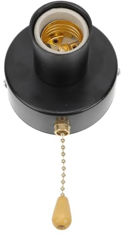 WATIIFUFU Base de Lámpara de Pared Interruptor de Cadena de Tracción, Base de Portalámparas Extraíble de 5 Cm en Color Negro, Accesorio para Luz de Techo Adecuado para Reemplazo y Uso