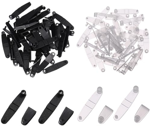 CORHAD Clip Portachiavi in Plastica Trasparente e Nera Chiusura a Scatto, Set da 100 Pezzi per Badge Identificativo e Accessori Artigianali, Resistente e Versatile per Uso Quotidiano