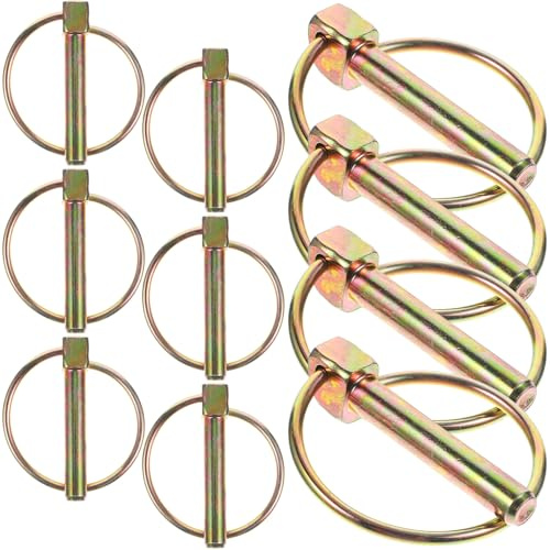 VINTORKY 10 Stück Schwerlast O Ring Bolzen aus Legierung mit Glatter Oberfläche und Sicherem Verschluss für Traktoren und Rasenmäher als Anhänger Zubehör
