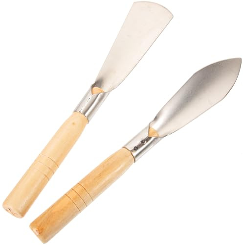 Pelles de Jardin à Main, Lot de 2, Bois et Acier Inoxydable | Travaux au Jardin, Petite Pelle de Jardinage, Creuser et Planter, Outil Manuel Robuste