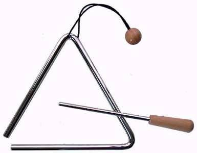 Basic Beat 6 Steel Triangle Instrument with Wooden Handle and Striker - Rich Sound and Versatile Effects - Perfect for Percussion Enthusiasts