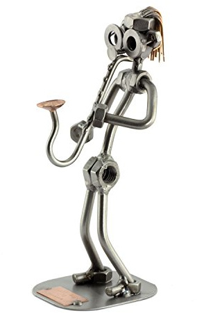 Steelman24 Schraubenmännchen Saxofon | Made in Germany,Handarbeit,Geschenkidee,Stahlfigur,Metallfigur,Metallmännchen