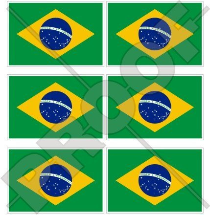 Brasilien brasilianischen Flagge 40 mm (40,6 cm) Mobile Handy Vinyl Mini Sticker, Aufkleber X6